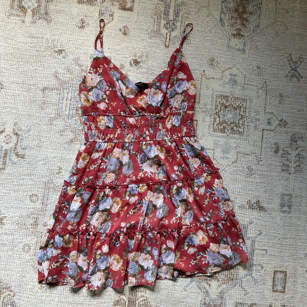 Trixxi Floral Red Mini Dress